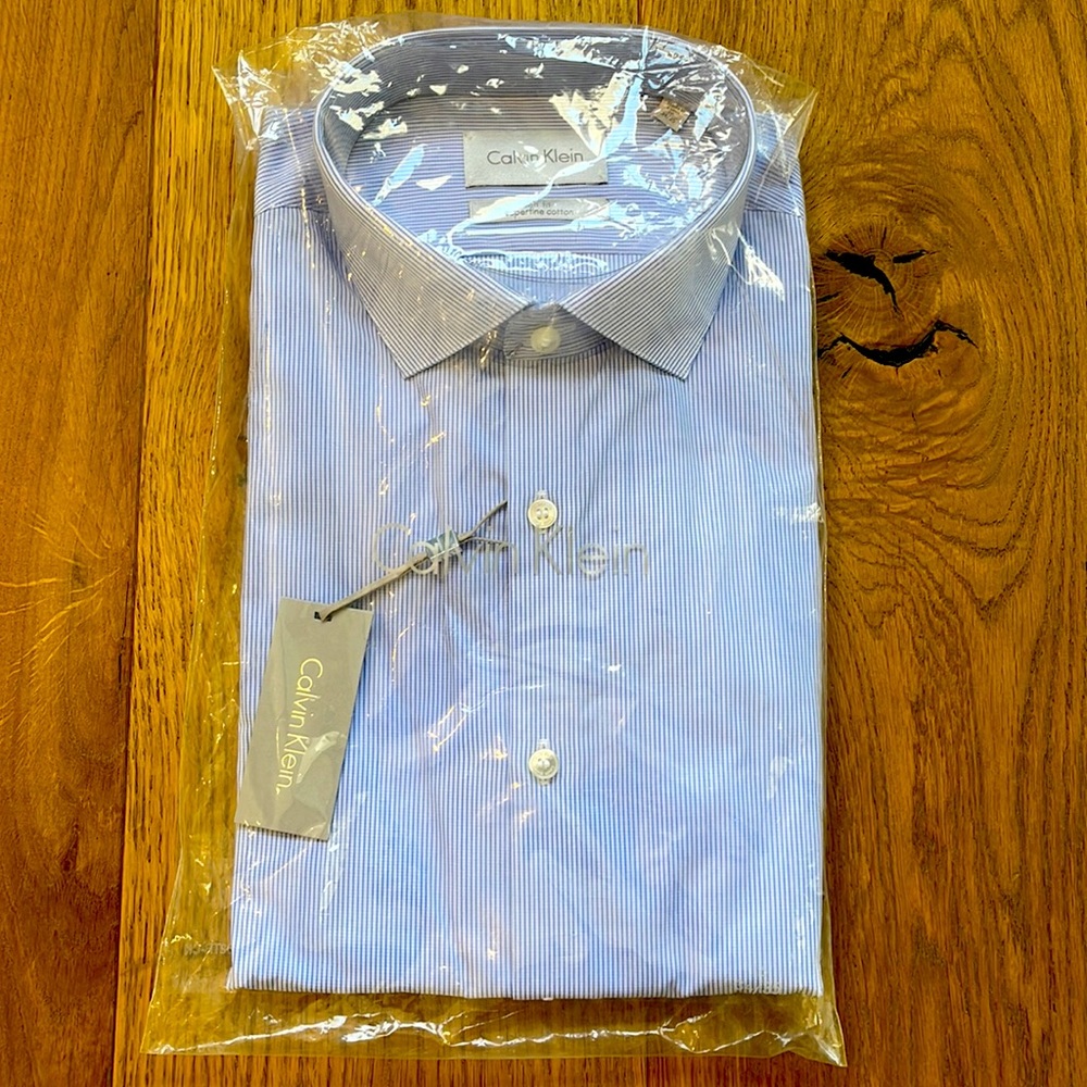 Calvin Klein, blue checkered shirt